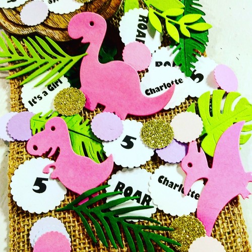 Dinosaur birthday party supplies 300 count Confetti Baby shower Personalize - Picture 3 of 7