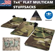 3-Pack 70D Ripstop Waterproof 7x4" MULTICAM Tactical Stuffsacks Hiking Gear Bags