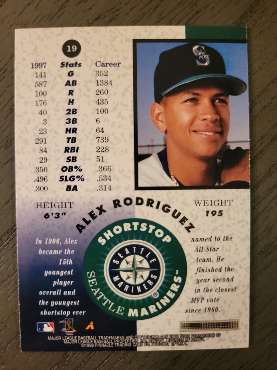 1998 Pinnacle Mint Collection Alex Rodriguez Seattle Mariners #19