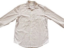 Men Banana Republic Classic Fit Dress Shirt Non Iron Button Up Striped Large 16