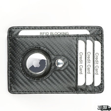 Airtag Wallet Genuine Leather Credit Card Money Holder Case Air Tag Cover Gift