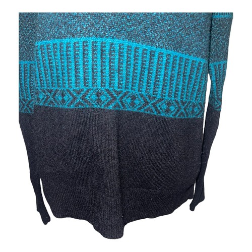 H&M Mens M Wool Blend Crewneck Sweater Green/Blue - Picture 4 of 15