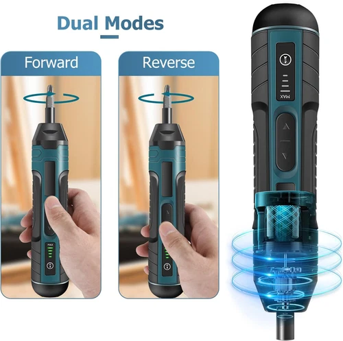 1300mAh Rechargeable Cordless Electric Screwdriver Set Adjustable Torque & Speed - Picture 4 of 22