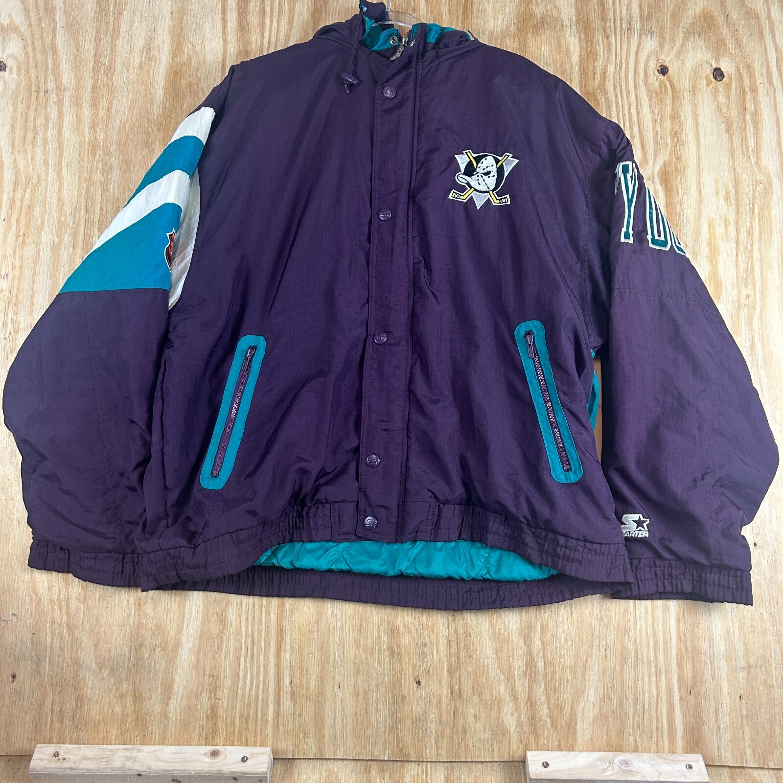 Vintage 90's Starter Anaheim Mighty Ducks NHL Authentic Jacket Pullover Men's XL