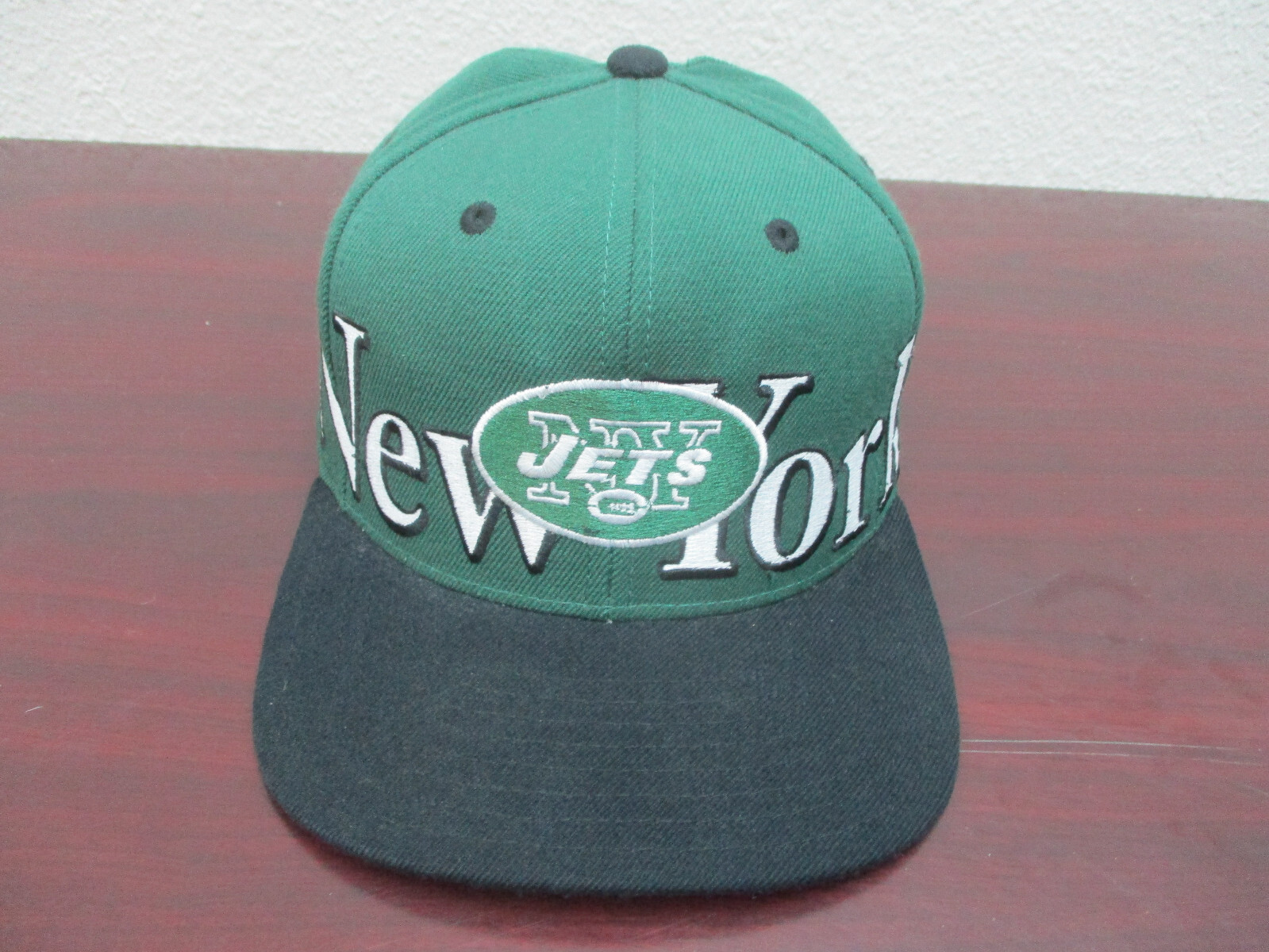 Reebok New York Jets Hat Cap Snap Back Green Black Addi NFL Wool Team Logo Mens