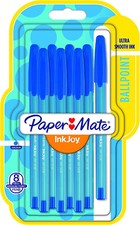 Paper Mate Inkjoy 100 Stylo à Bille 1.0mm Moyen Point 8 Paquet Bleu