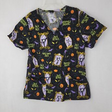 THE NIGHTMARE BEFORE CHRISTMAS Adult Scrub Top Shirt Sz MEDIUM Jack Skellington