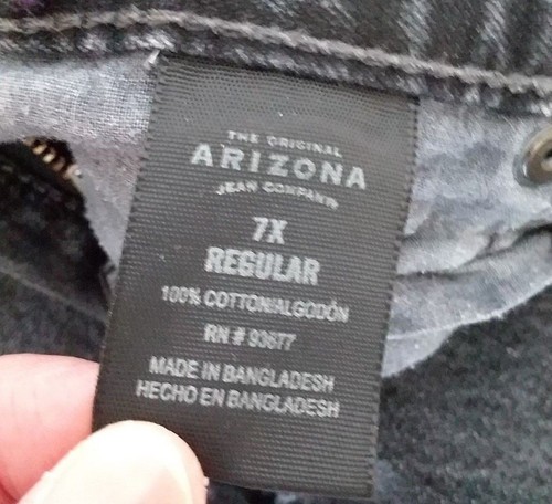 Boys Black Bootcut Arizona Jeans Size 7X Regular - Picture 10 of 12