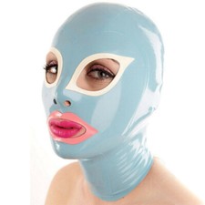 Latex Hood Back Zipper Rubber Mask for Beautiful Girl Club Party Wear Costume