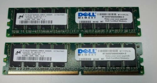 Dell Computer Memory DIMM 512 MB Capacity per Module) 2 Modules