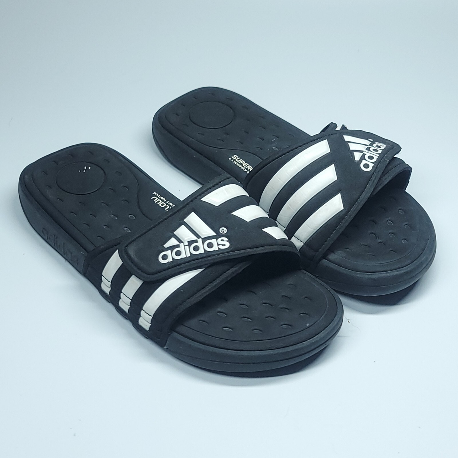 Black White Slides Sandals Slip On Mens 
