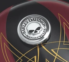 🔥OEM 04-10 Harley Sportster Willie G Skull Gas Fuel Tank Cap Cover Medallion🔥