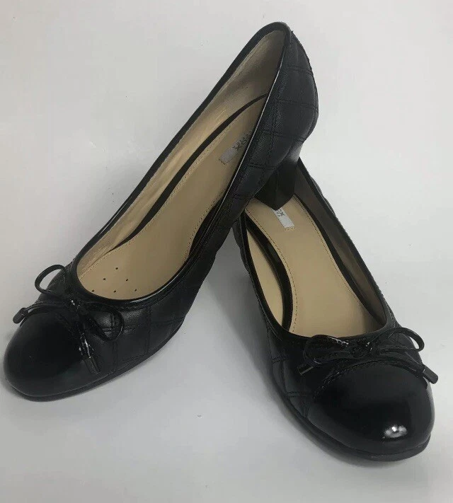 GEOX RESPIRA Black Patent Leather Pumps Size 38.5 US 8M Excellent