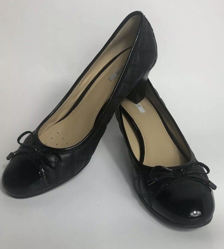 GEOX RESPIRA Black Patent Leather Pumps Size 38.5 US 8M Excellent Condition  | eBay