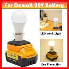 LED Work Light For Dewalt 20V MAX Series Lithium Battery Portable E27 Bulb Lamp