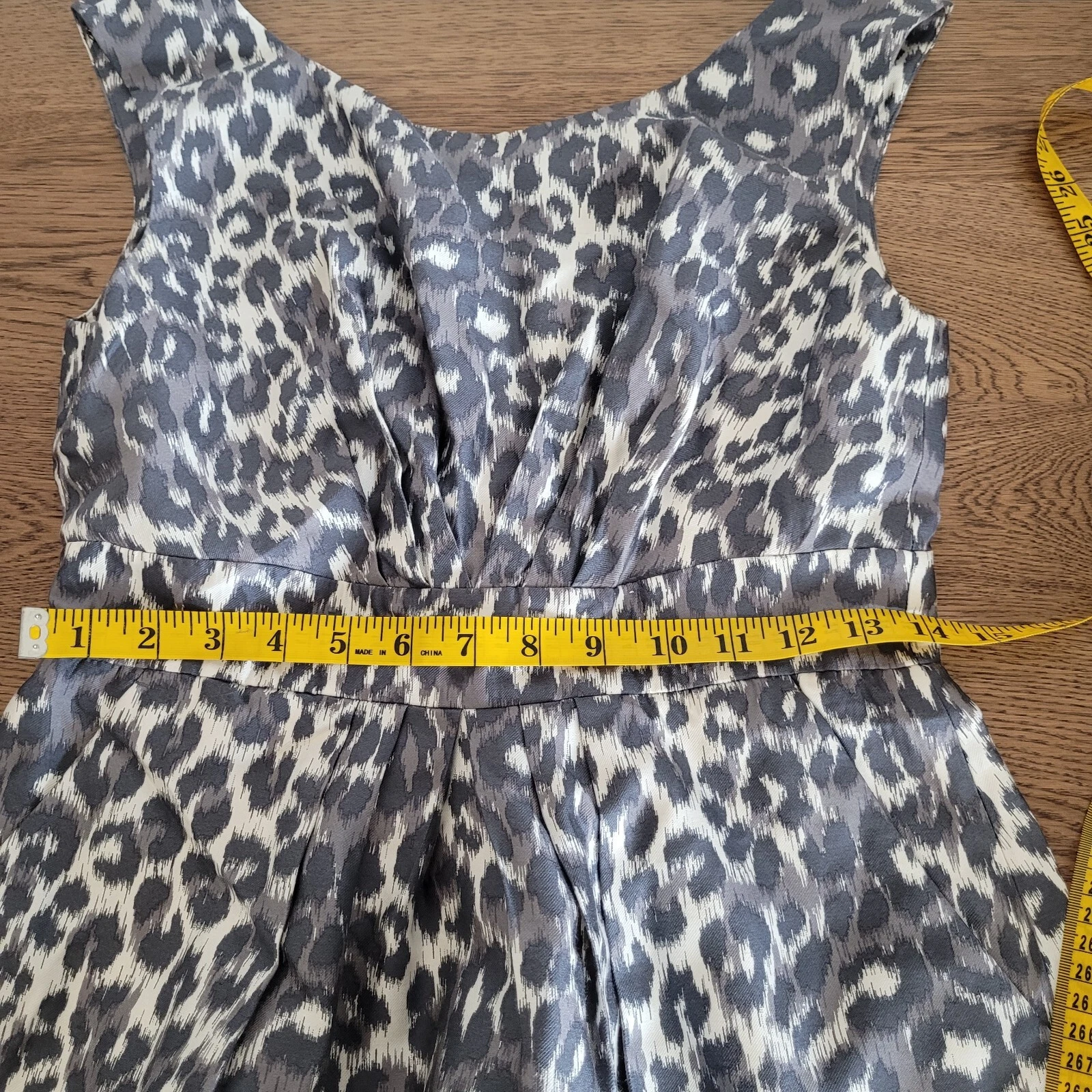 Abito con stampa leopardata nero Kate Spade taglia 4 look for argento fodera...