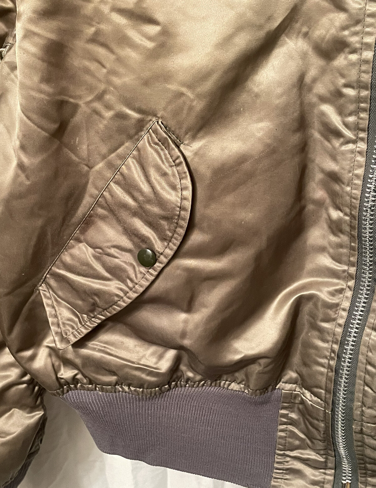 VINTAGE MA-1 FLIGHT JACKET REVERSIBLE MILITARY BOMBER MEDIUM US NAVY PILOT RARE! image 4