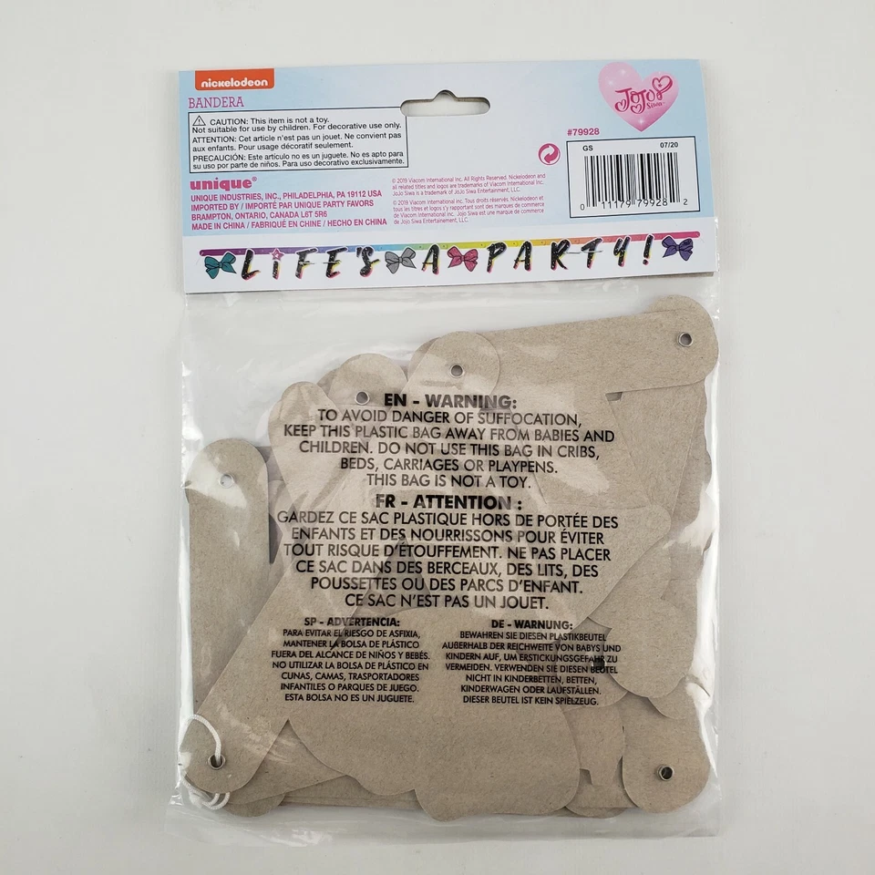 JoJo Siwa "Life's A Party!" 6 Foot Party Banner Decoration Nickelodeon - Image 2 of 2