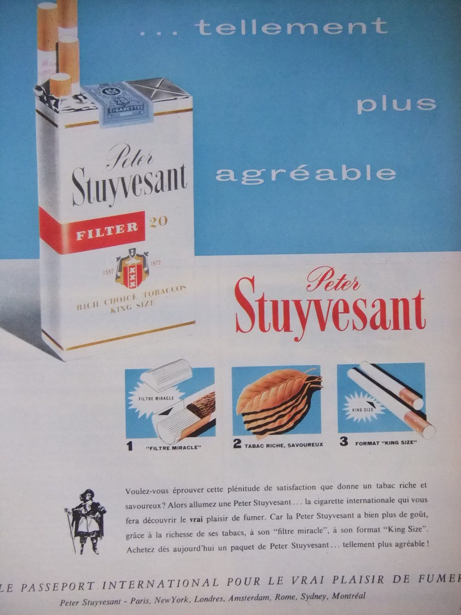 PUBLICIT 1962 PETER STUYVESANT CIGARETTE TELLEMENT PLUS AGRABLE - TABAC |  eBay