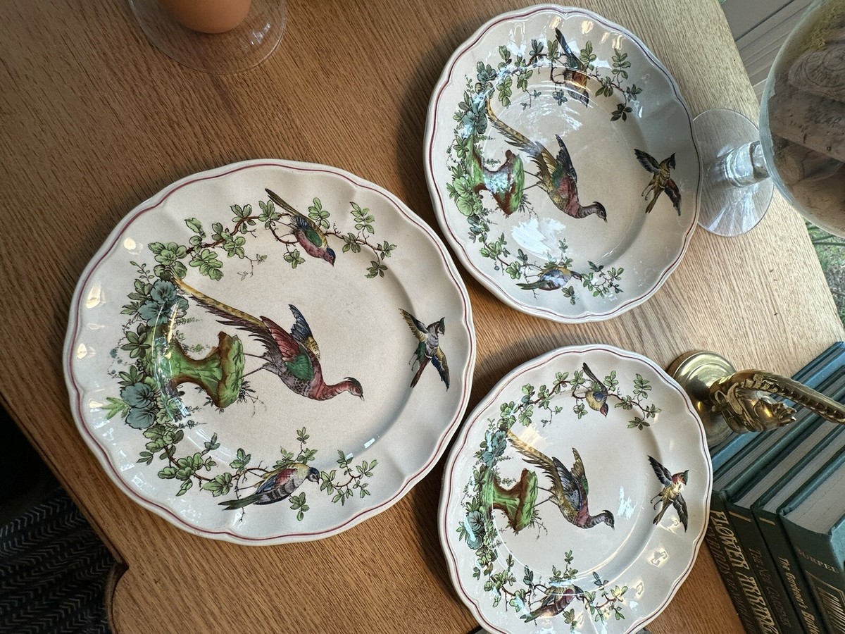 3 Antique Copeland SPODE CHELSEA BIRDS Plates 8 3/4” | eBay