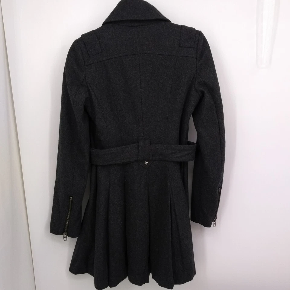 Abrigo Jill Stuart Talla XS Gris Con Botones Mezcla de Lana Bolsillos Cortados Foto 2 de 4
