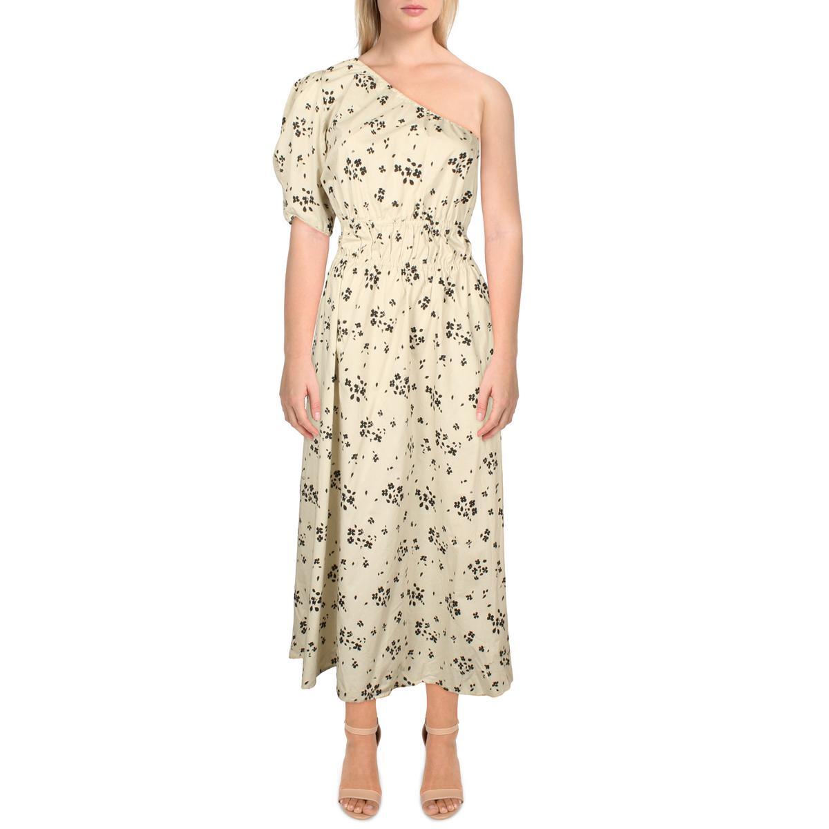 Женское темно-серое хлопковое платье Polo Ralph Lauren с цветочным принтом и расклешенными рукавами 4 BHFO 6553