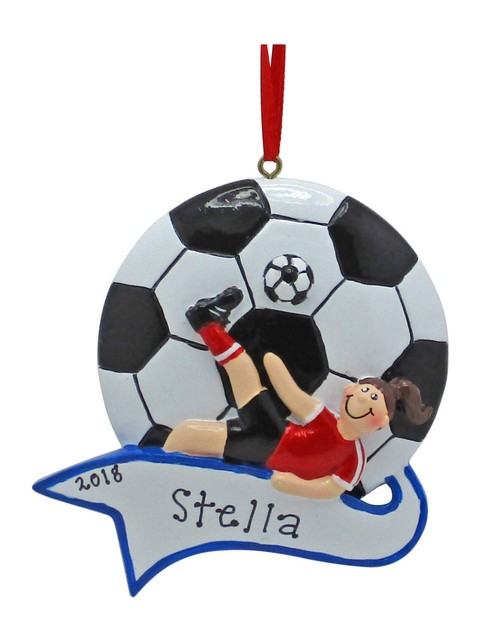 girl soccer ornament