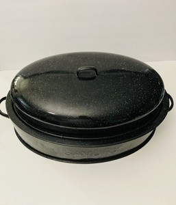 black enamel roasting pan