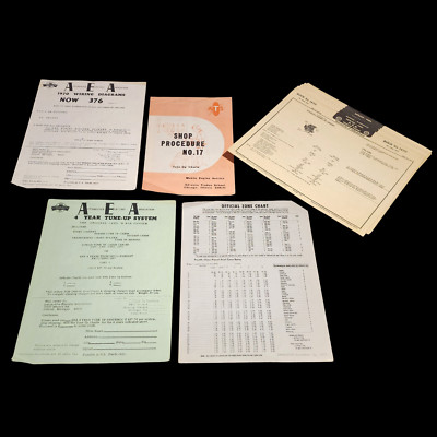 Vintage 1970 A.E.A. Tune-Up /Carburetor/Exhaust Emission Charts (Lot of 63)
