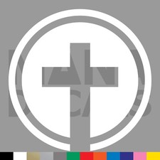 Cross Circle Vinyl Die Cut Decal Sticker - Jesus Chris Christian Religious God