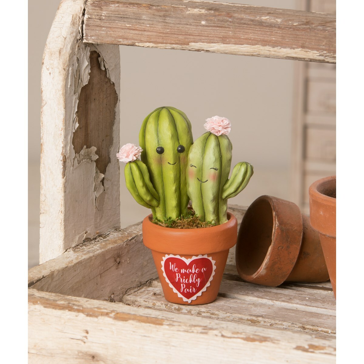 Bethany Lowe 2022 Valentine Prickly Pear Cacti Figure Spring Love Is In the  Air | eBay