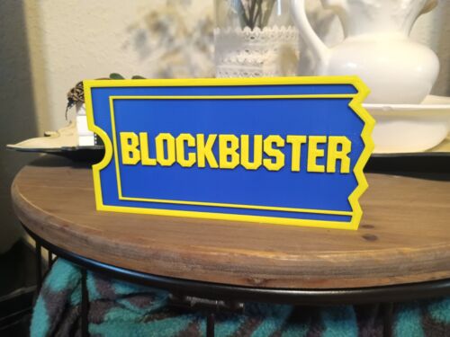 Blockbuster Video 3D Logo Letrero Exhibición Pared Escritorio Estante Arte 6" x 3" x 3/8 - Imagen 5 de 5