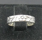 Small Sterling Silver Ring Hallmarked Solid 925 Flower Band 3.5mm Handmade