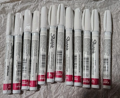 12 Pack/1 Dozen Sharpie Paint Marker WHITE 12 pc Extra Fine Tip Oil Based 35531