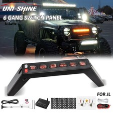 6 Gang Switch Panel For Jeep Wrangler Jl 2018-23 Gladiator Grab Handle Wireless