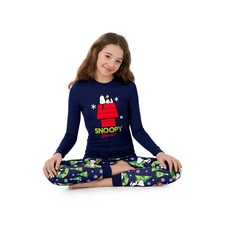 New Peanuts Snoopy Christmas Kids Pajamas 2 Piece Set Size 6 Unisex
