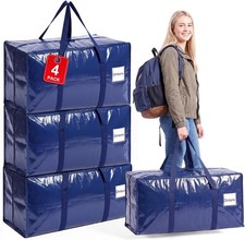 4x 90L PP Umzugstaschen mit L-Rei&szlig;verschluss stapelbar f&uuml;r Kleidung & Bettwaren