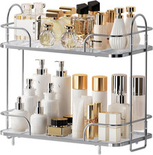 2 Tier Corner Bathroom Counter Organizer, Cosmetic Skincare Bathroom Countertop