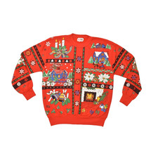 Vintage Nutcracker Red Christmas Sweatshirt Medium Made in USA Graphic Print