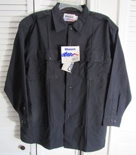 Blauer 8600 Long Sleeve Zippered Black Uniform Shirt Size 38 Regular  New 