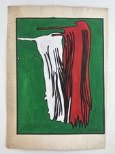 Roy Lichtenstein COA Art Painting Original Drawing Vintage Paper Signed