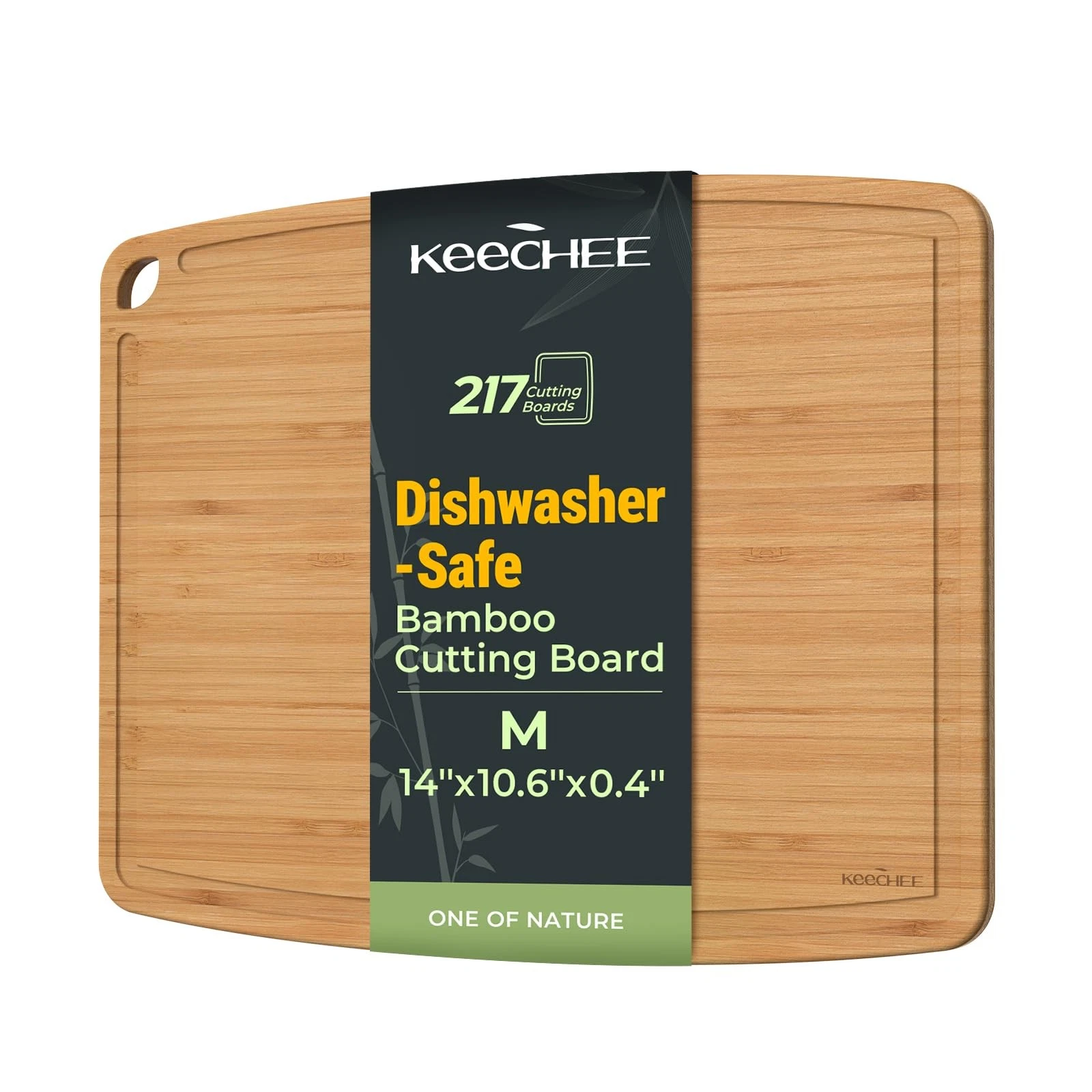 Dishwasher Safe Bamboo Cutting Board, Lightweight & Durable Wood Cutting Boar...