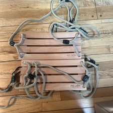 2 X PELLOR Beech Wood Tree Swing Seat Hanging Swing Seat for Adult Kids Children