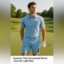 Southern Tide Chino Shorts Men's Size 30 Khaki Cotton Blend Preppy Classic