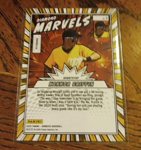 Béisbol Panini Donruss 2025 Konnor Griffin Red Explosion Marvels #5 #58/99 - Imagen 2 de 3