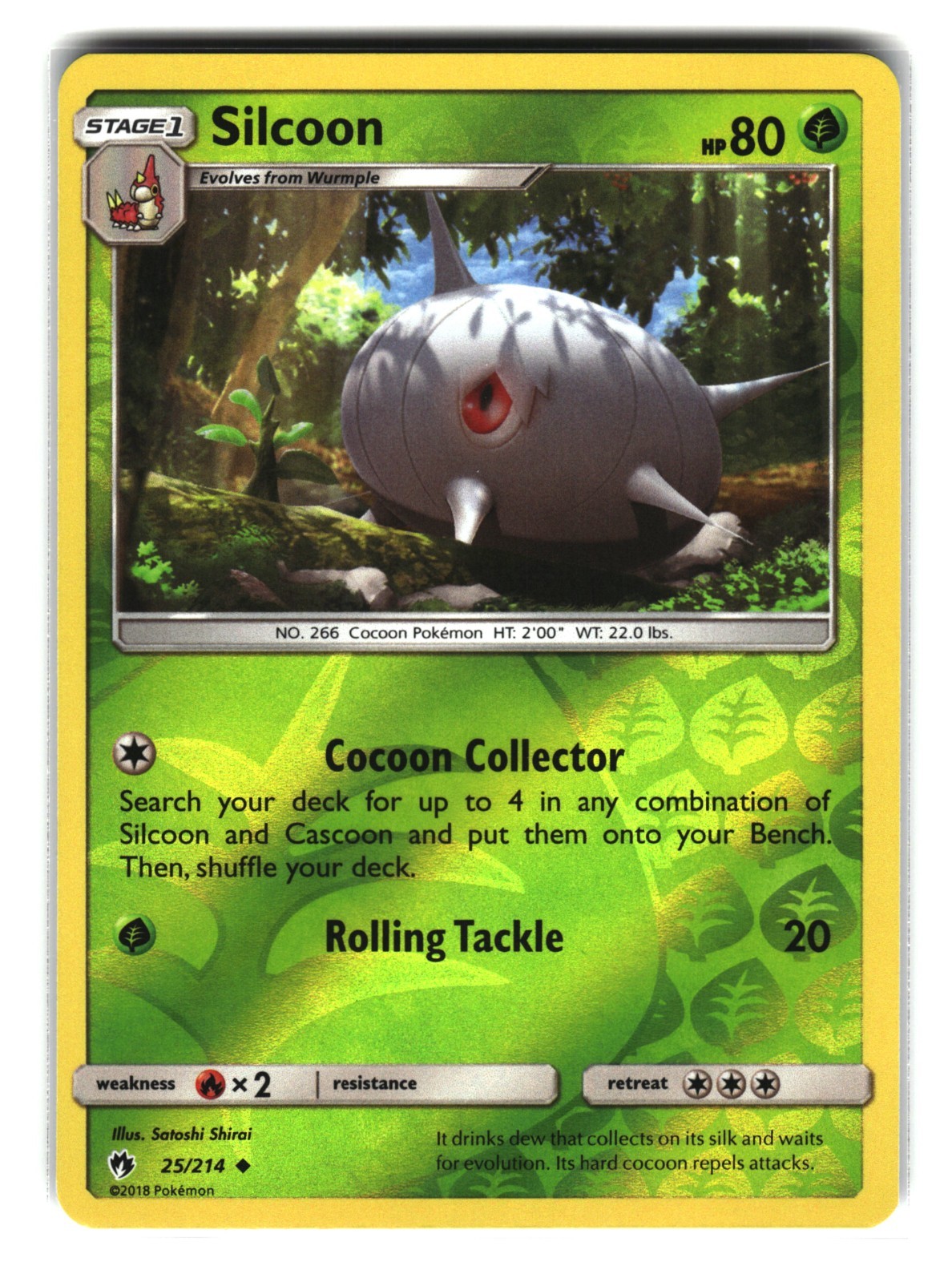 Silcoon 25/214 Holo Unbroken Bonds Pokemon Card