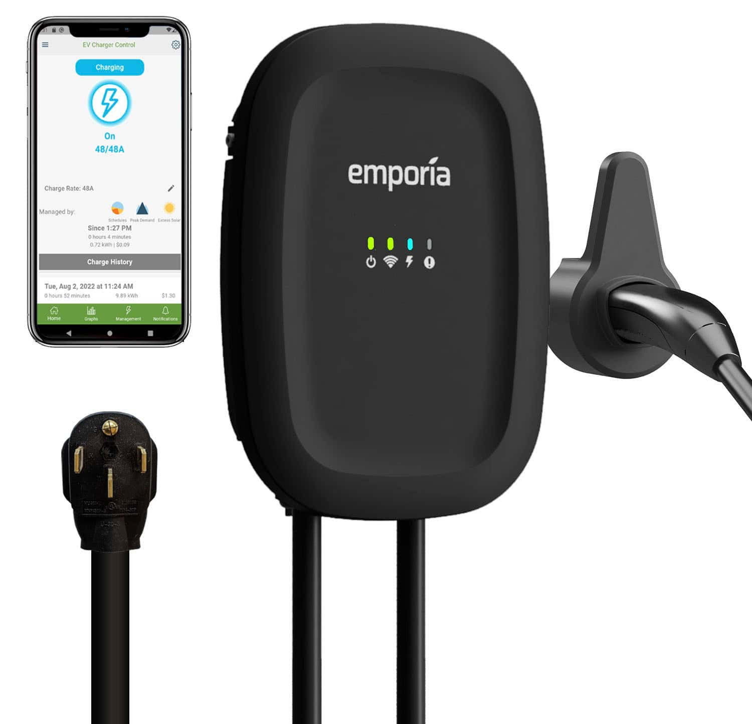 Зарядное устройство Emporia - EV / NEMA 14-50 / NACS - Черный