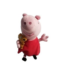 Ty Beanie Buddie Peppa Pig  Teddy Stuffed Plush Animal Toy Doll 8" Tall