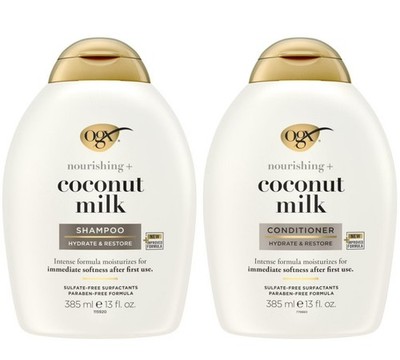 OGX NOURISHING COCONUT MILK SHAMPOO 13OZ -2PACK