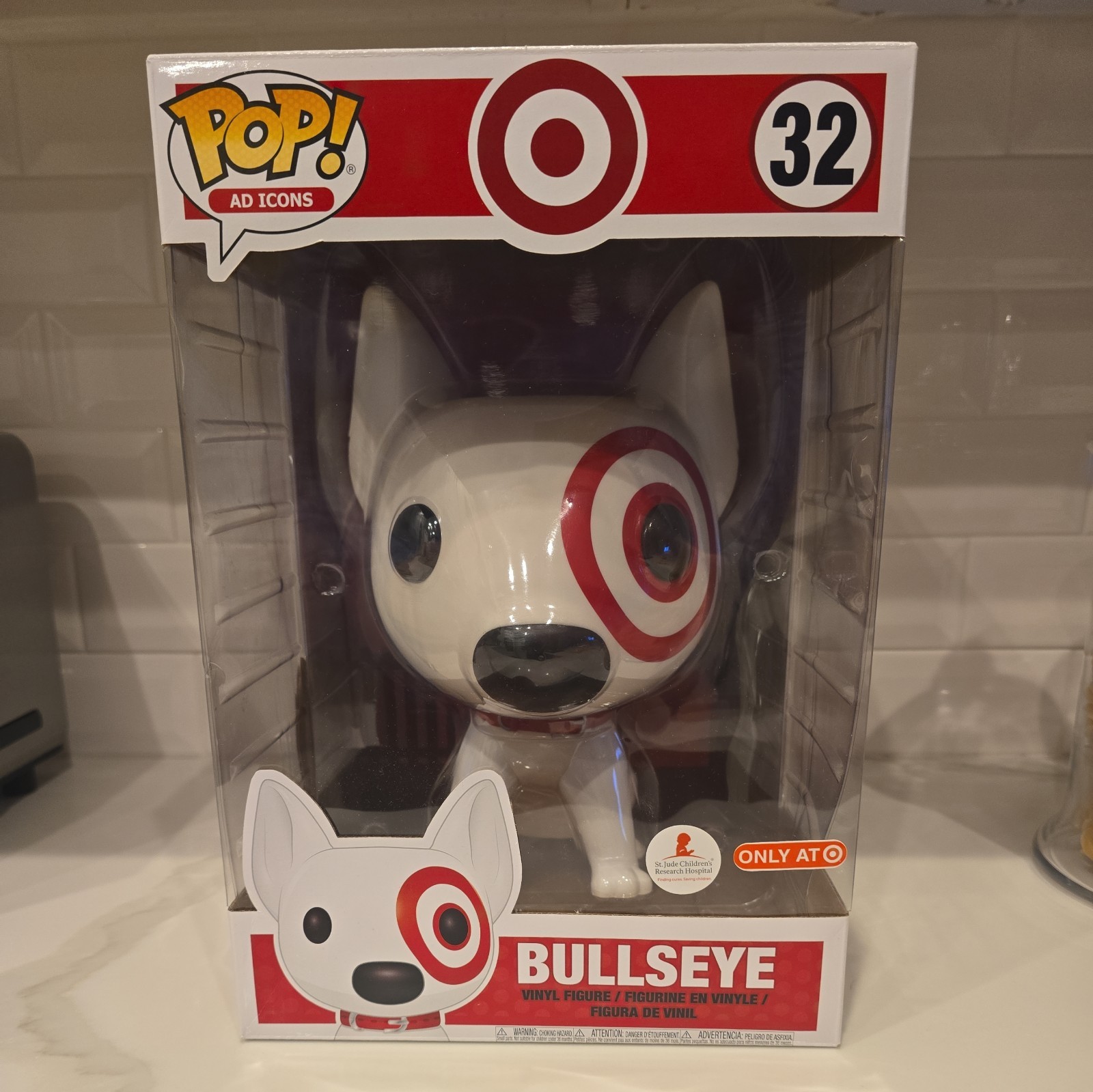 Funko Pop Bullseye 32 St Judes Childrens Target Exclusive 10 Inch Ad Icons